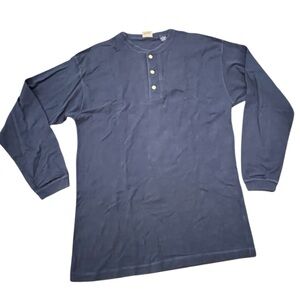 Men's Blue Henley‎ Shirt